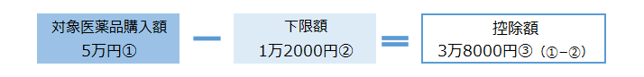 (課税所得400万円)対象医薬品を年間5万円購入した場合